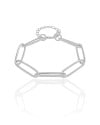 Pulseira Elos Ovais Ródio Branco