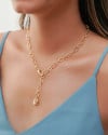 Gargantilha Elos Ovais Gota Zircônia Banhado a Ouro 18K