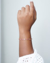 Pulseira Pontos de Luz Safira Rosa Banhado a Ouro 18K