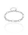 Pulseira Elos Torcidos 4 mm Ródio Branco