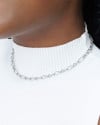 Choker Elos Torcidos Ródio Branco
