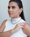 Anel Orgânico Vazado Tamanho 15 Ródio Branco