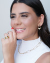 Brinco Orgânico Vazado Liso Banhado a Ouro 18K