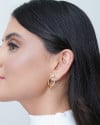Brinco Orgânico Vazado Liso Banhado a Ouro 18K