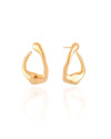Brinco Orgânico Vazado Liso Banhado a Ouro 18K