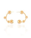 Brinco Meia Argola Bolas Lisas Banhado a Ouro 18K