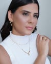 Brinco Meia Argola Bolas Lisas Banhado a Ouro 18K