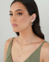 Piercing Gotas Cravejado Cristal Ródio Branco