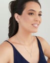 Conjunto Gota Torcida Cravejado Cristal Ródio Branco
