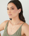 Conjunto Gota Torcida Cravejado Cristal Ródio Branco