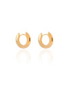 Brinco Argola Click Redonda Achatada Lisa 1.7 cm Banhado a Ouro 18K