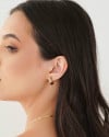 Brinco Argola Click Redonda Achatada Lisa 1.7 cm Banhado a Ouro 18K