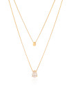 Gargantilha Dupla Veneziana Gota Lisa Cristal Banhado a Ouro 18K