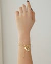 Pulseira Elos Entrelaçados Coração Banhado a Ouro 18K