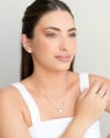 Anel Cravejado Cristal Entrelaçado Tamanho 19 Ródio Branco