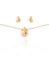 Conjunto Gota Lisa Banhado a Ouro 18K