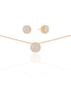 Conjunto Ponto de Luz Cravejado Cristal Banhado a Ouro 18K