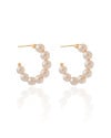 Brinco Argola Pérolas Banhado a Ouro 18K