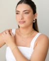 Brinco Argola Pérolas Banhado a Ouro 18K