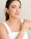 Brinco Argola Click Pérola 2.2 cm Banhado a Ouro 18K