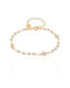 Pulseira Pérolas Pontos de Luz Cristal Banhado a Ouro 18K