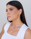 Choker Elos Pontos de Luz Ródio Branco