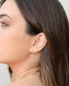 Brinco Ponto de Luz Cristal 4 mm Banhado a Ouro 18K