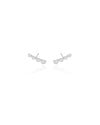 Ear Cuff Corações Ródio Branco