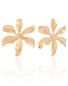 Brinco Flor Lisa Banhado a Ouro 18K