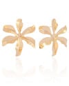 Brinco Flor Lisa Banhado a Ouro 18K