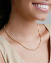 Gargantilha Malha Morango 3 mm Banhado a Ouro 18K