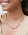 Gargantilha Malha Morango 3 mm Ródio Branco