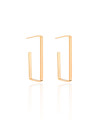 Brinco Argola Retangular Lisa 3.2 cm Banhado a Ouro 18K