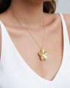 Gargantilha Veneziana Flor Lisa Banhado a Ouro 18K