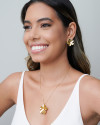 Gargantilha Veneziana Flor Lisa Banhado a Ouro 18K