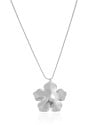Gargantilha Veneziana Flor Lisa Ródio Branco