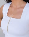 Gargantilha Gravata Riviera Banhado a Ouro 18K