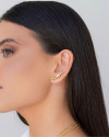 Ear Cuff Bolas Cravejado Cristal Banhado a Ouro 18K