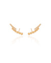 Ear Cuff Bolas Cravejado Cristal Banhado a Ouro 18K