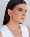 Ear Cuff Bolas Cravejado Cristal Ródio Branco