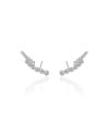 Ear Cuff Bolas Cravejado Cristal Ródio Branco