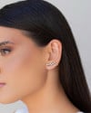 Ear Cuff Pontos de Luz Cristal Ródio Branco