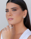 Ear Jacket Pontos de Luz Cristal Ródio Branco