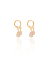 Brinco Argola Click Gotas Zircônias 2.5 cm Banhado a Ouro 18K