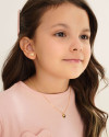 Brinco Infantil Coração Ponto de Luz Cristal Banhado a Ouro 18K