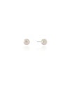Brinco Pérola Achatada 6 mm Ródio Branco