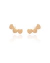 Ear Cuff Corações Cravejados Cristal Banhado a Ouro 18K
