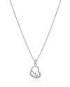 Gargantilha Coração Mãe Cravejado Cristal Ródio Branco - 45 cm