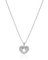 Gargantilha Coração Filho Menino Cravejado Cristal Ródio Branco - 45 cm