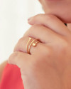 Anel Espiral Bolinhas Lisas Tamanho 14 Banhado a Ouro 18K